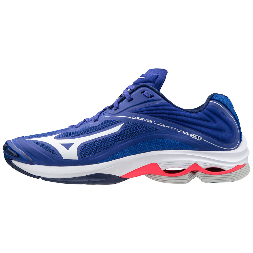 Zapatillas Voleibol Mizuno Wave Lightning Z6 Hombre Azules/Blancas/Rosas Outlet BRAG-47953